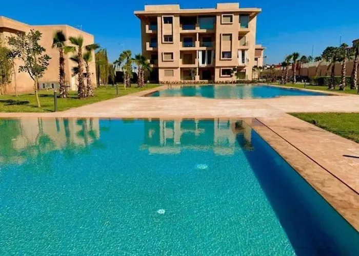 An Elegant Apartment For Rent With A Pool And A View Of The Mountains In Marrakesh